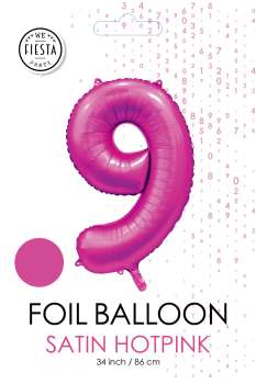 XXL Folienballon Zahl 9 Satin Pink